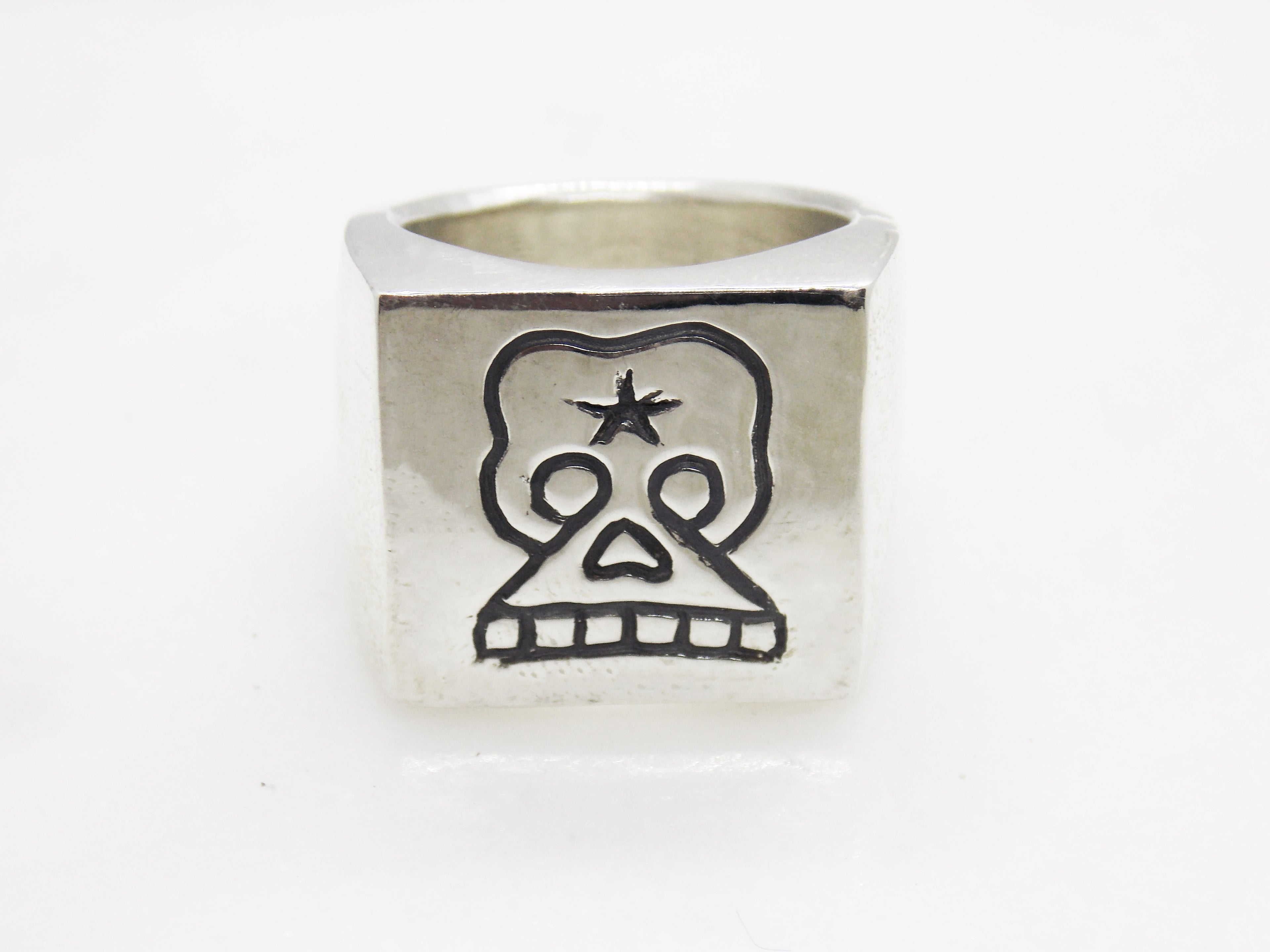 Square Skull Signet Ring